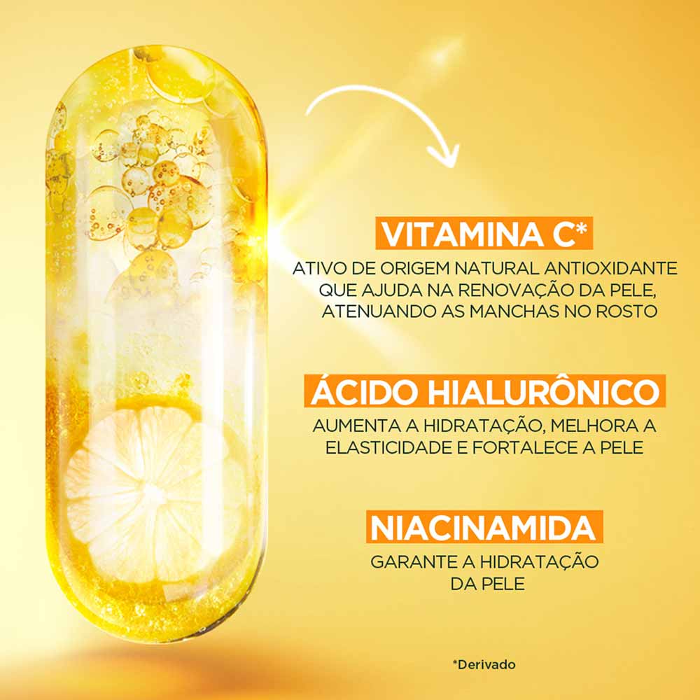 Miniatura Hidratante Facial Antimanchas Garnier Skin Vitamina C Toque Seco 85g