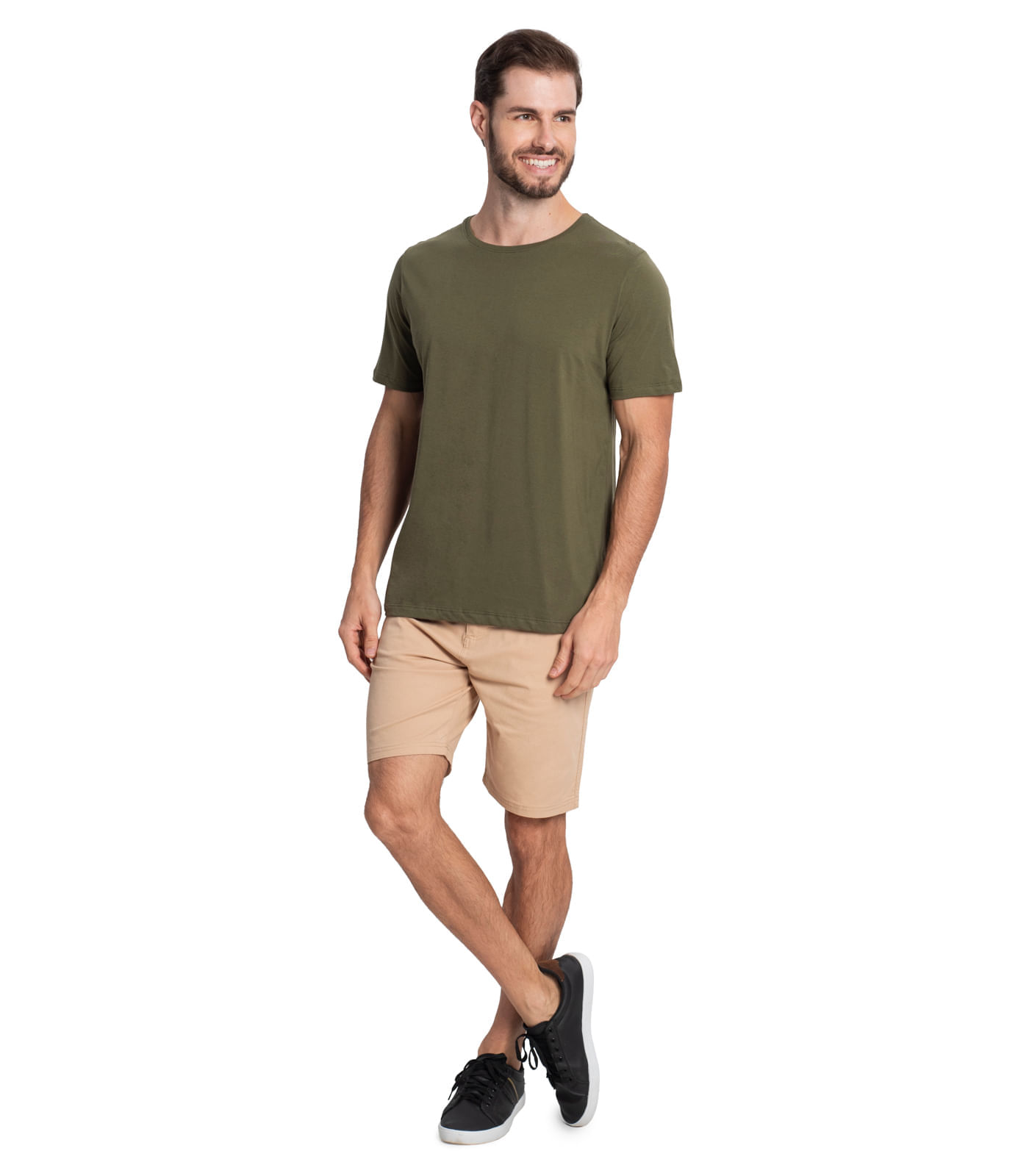Miniatura Camiseta Masculina Básica Meia Malha Diametro Verde M