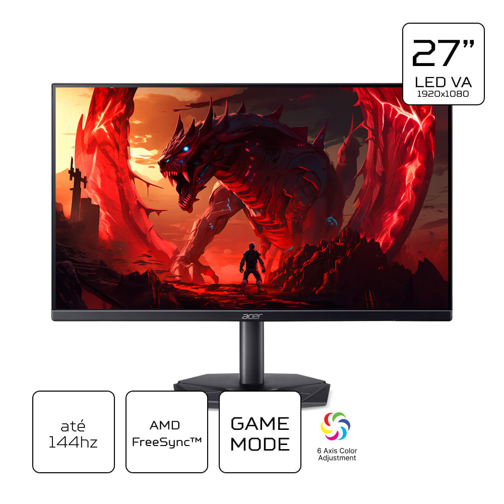 Miniatura Monitor Gamer Acer Nitro 27" KG270 P0bi LED VA Full HD 144 Hz 1 ms