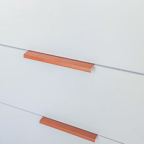Miniatura Kit 10 Puxador Slim Rose Gold Cozinha Armário Alumínio 12Cm