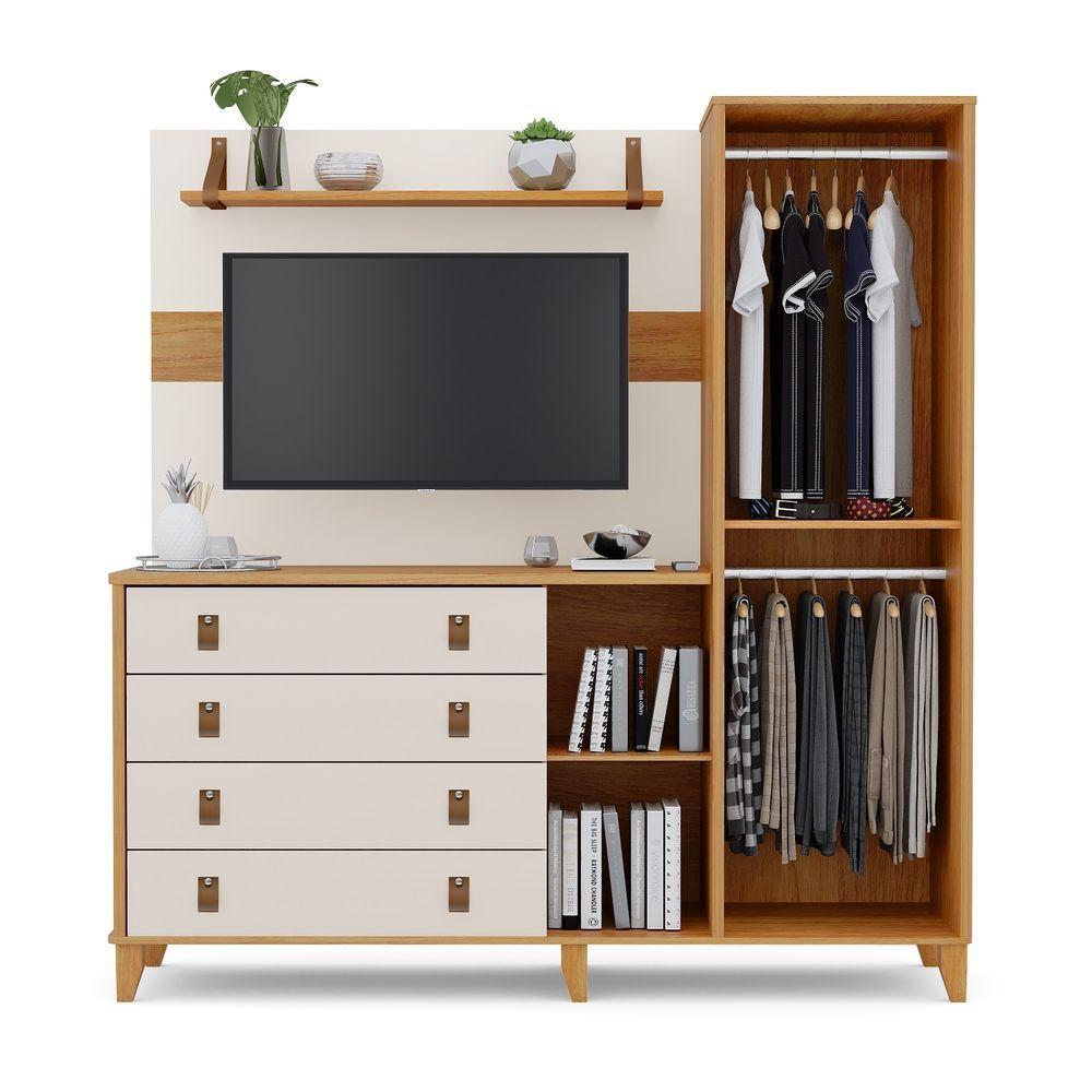 Miniatura Multiuso Maldivas Com 2 Opções De Uso Mdf Off White/nature