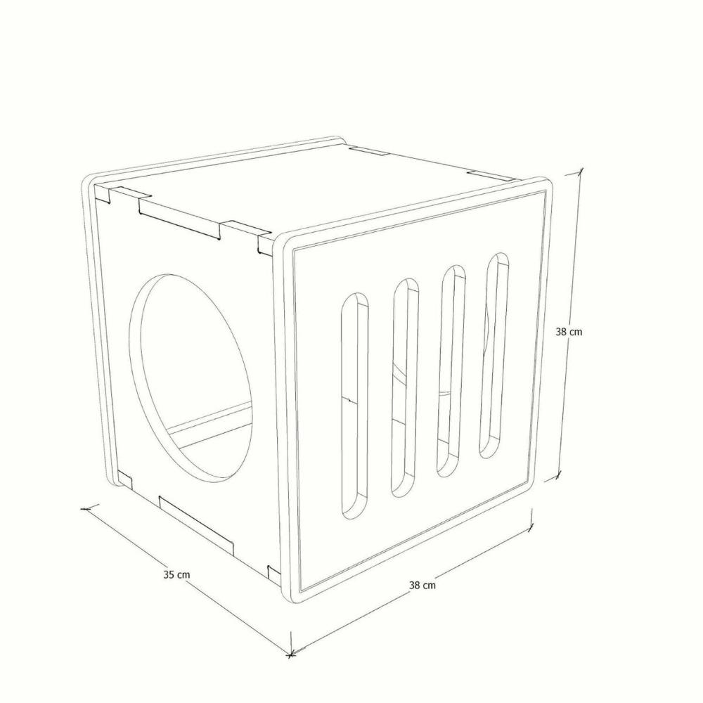 Nicho Para Gatos Sagu - Frente Quadrado Preto