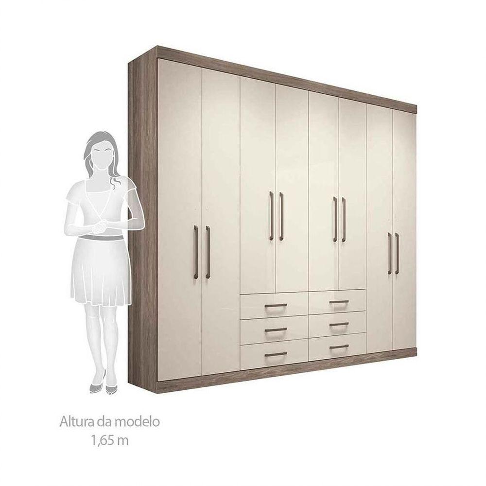 Miniatura Guarda Roupa Casal Master 8 Portas Santos Andirá Castanho