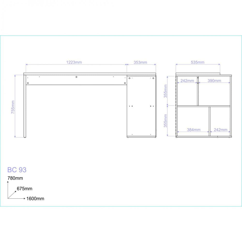 Miniatura Bancada Mesa para Cozinha 4 Nichos BRV Móveis Branco