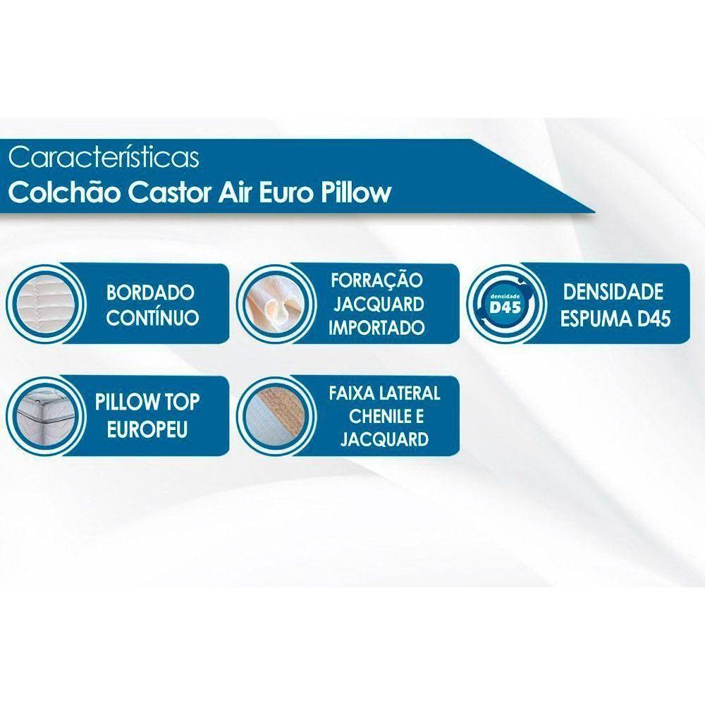 Colchão Queen Espuma D45 Black White Air Euro Pillow (158X198X23) - Castor