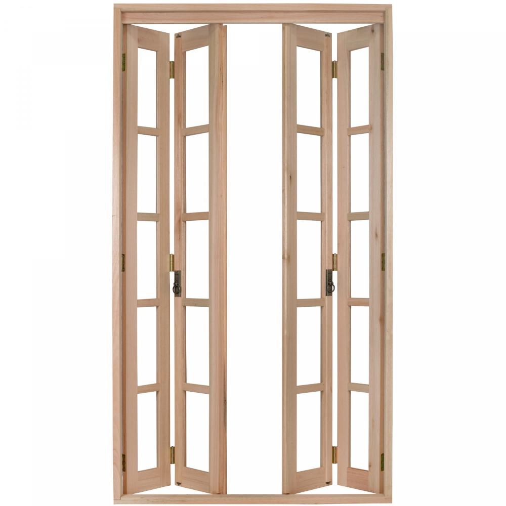 Miniatura Porta Janela com Caixilhos para Vidros Pantográficos Quadriculados Rondosul Natural