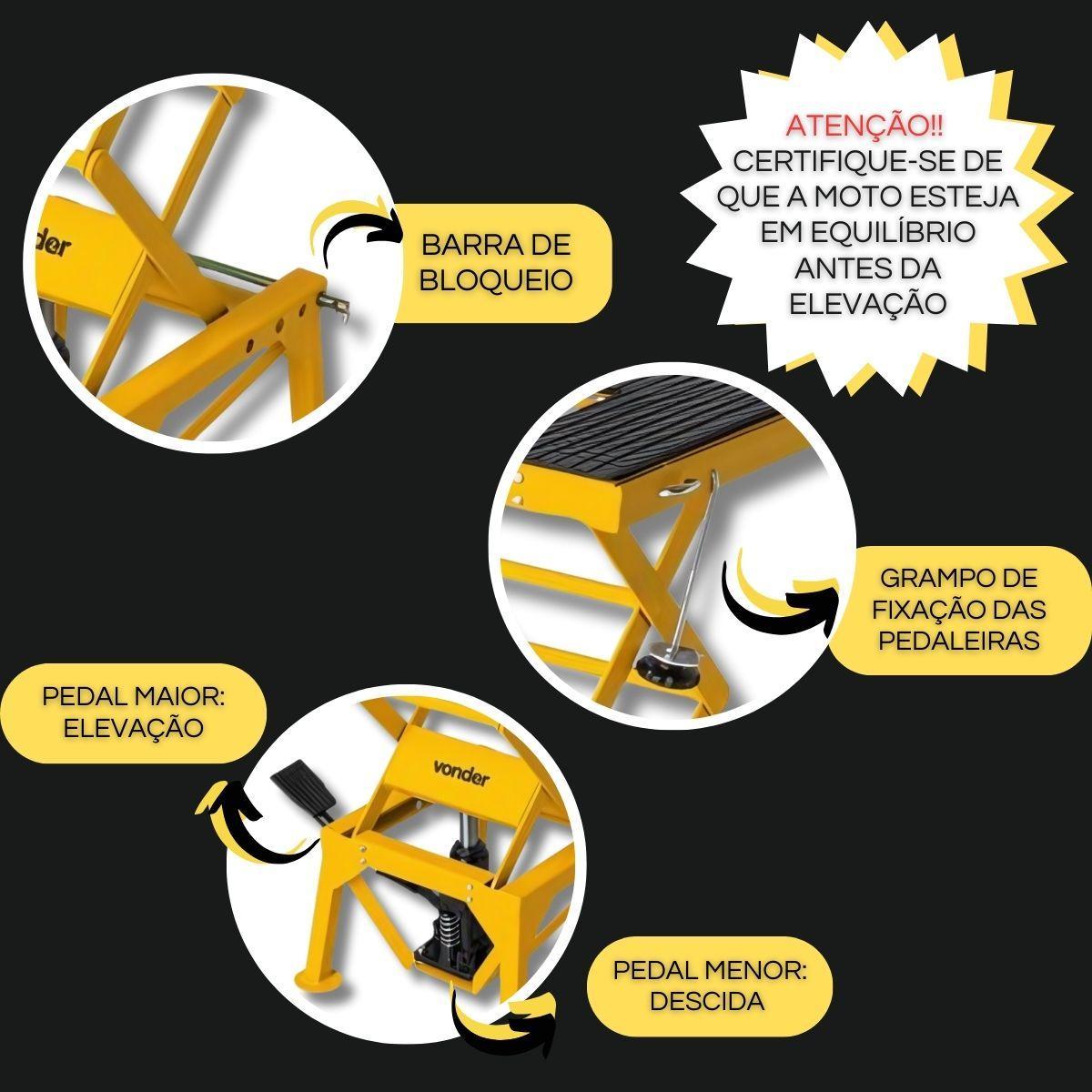 Miniatura Elevador Hidráulico Motos Motocross Off Road 130Kg Vonder