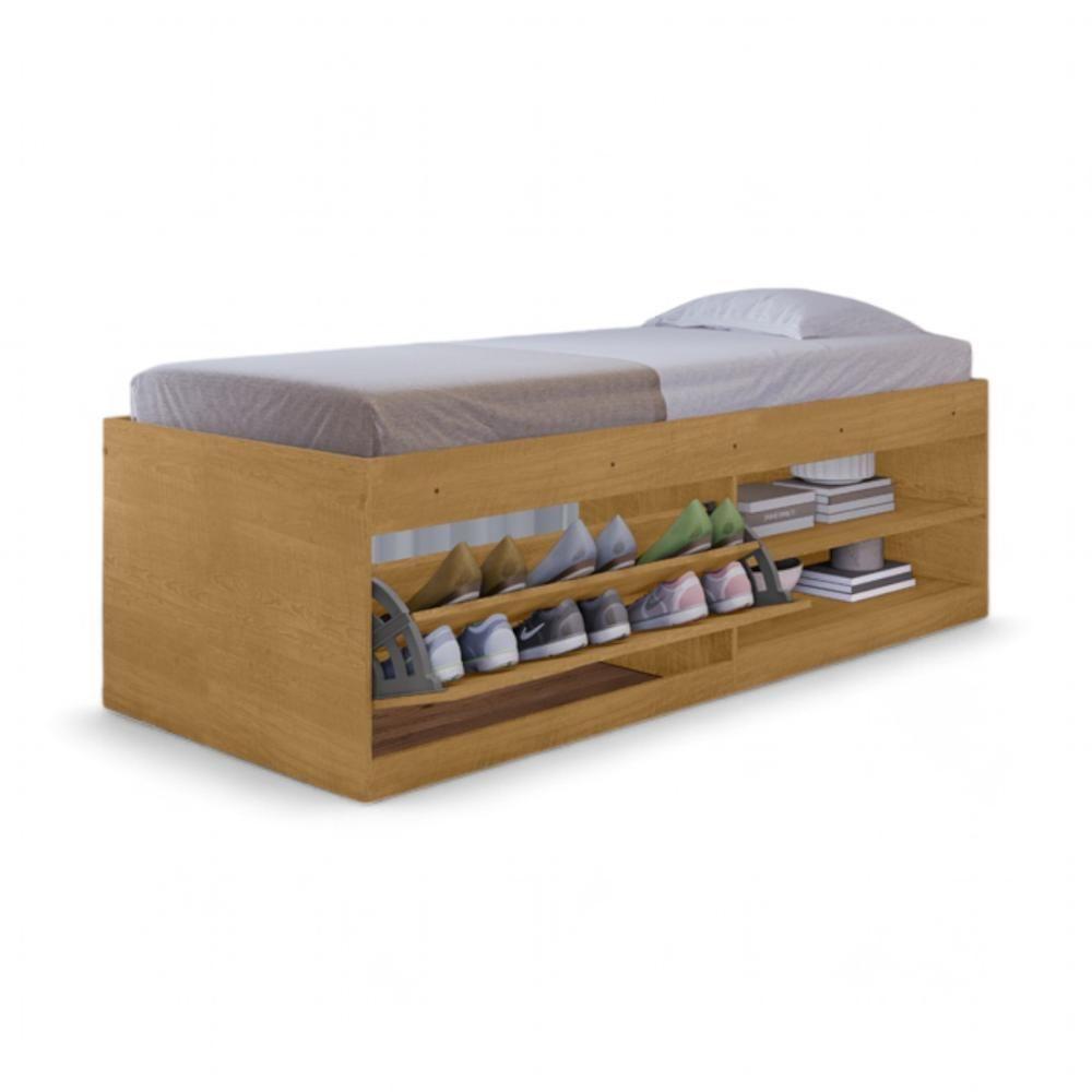 Miniatura Cama Box Solteiro Com Sapateira Penélope Naturalle
