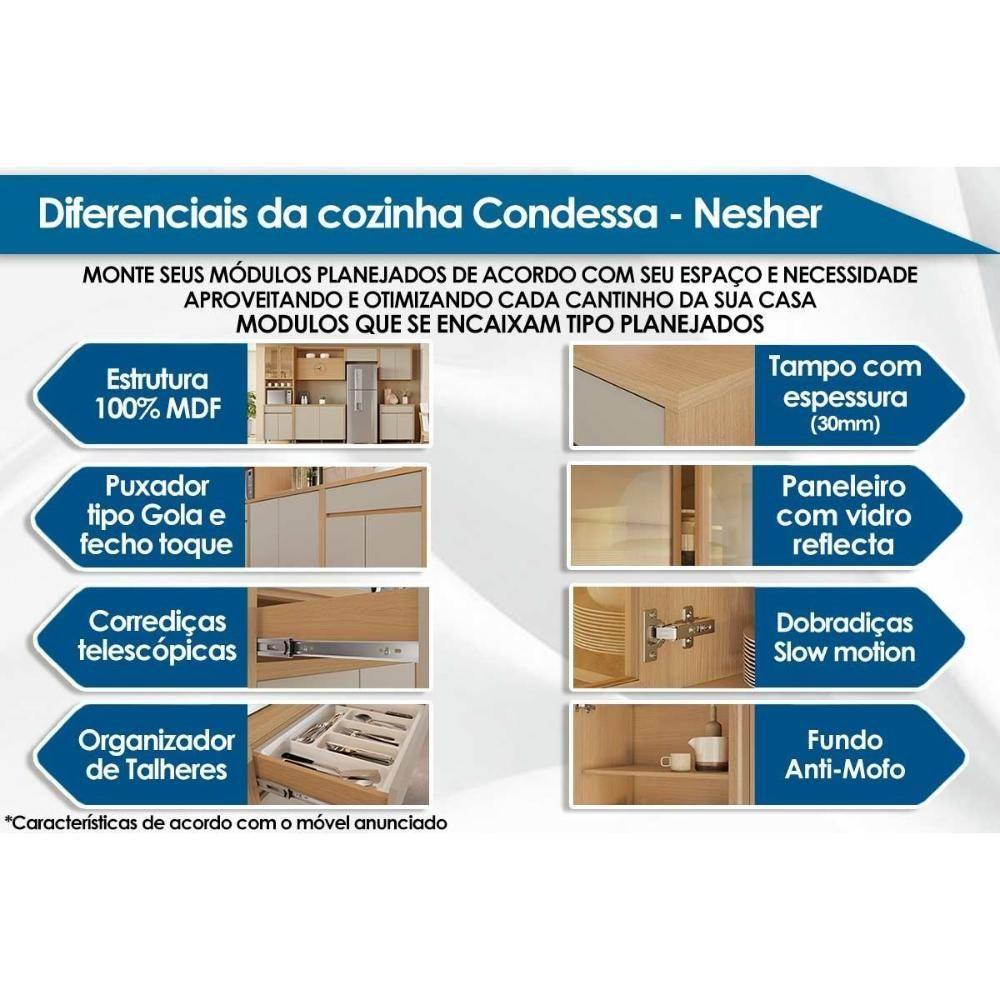 Miniatura Módulo Cozinha Condessa Armário Condessa Com 2 Portas 80cm Carvalho Cinza