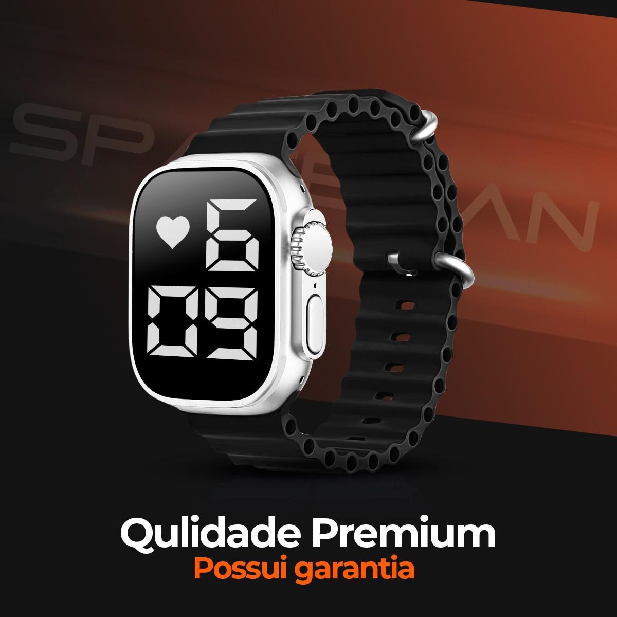 Relógio Feminino Orizom LED Ultra Prata | Pulseira Silicone | Caixa Premium