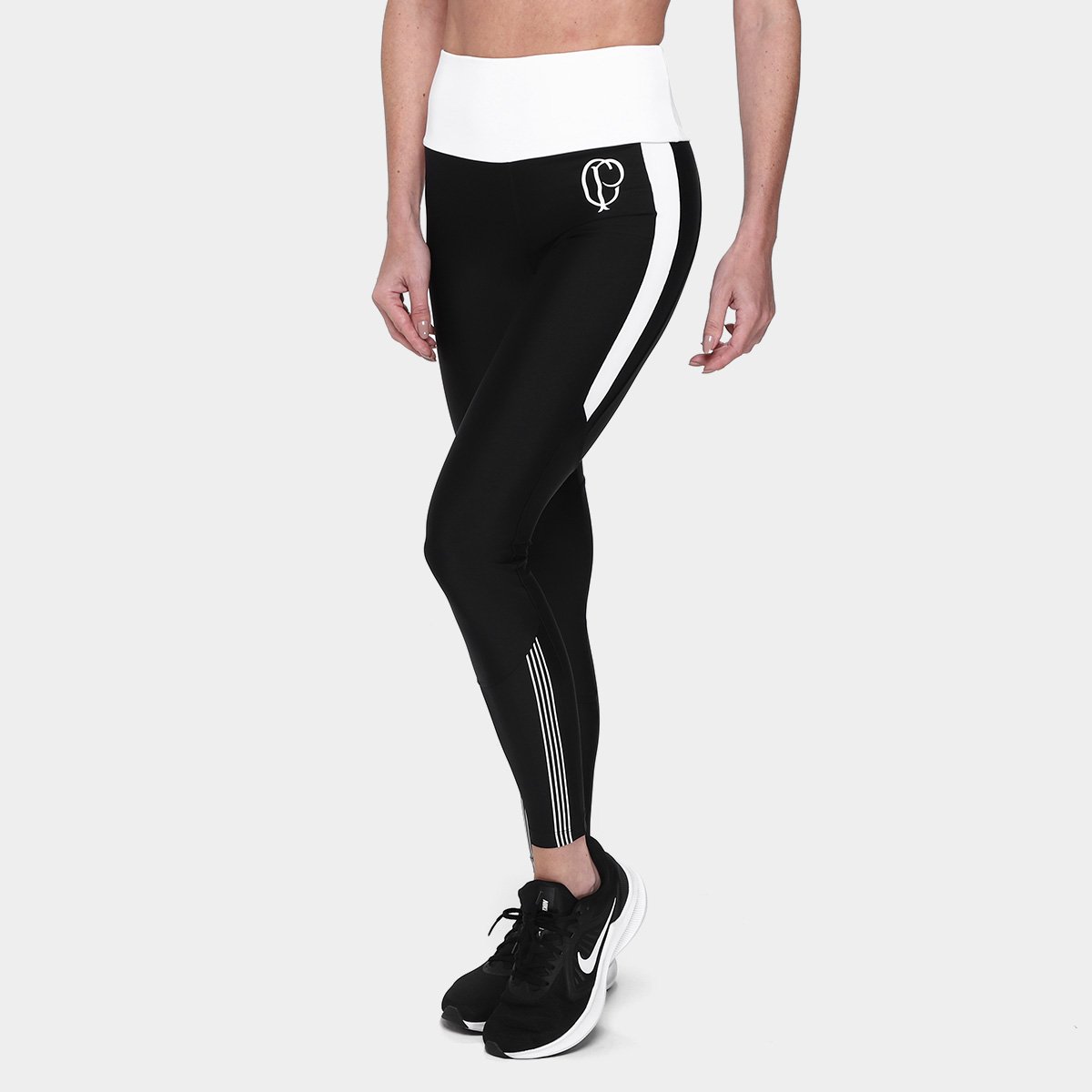 Miniatura Calça Legging Corinthians Coimbra Fitness Feminina Preto - EGG