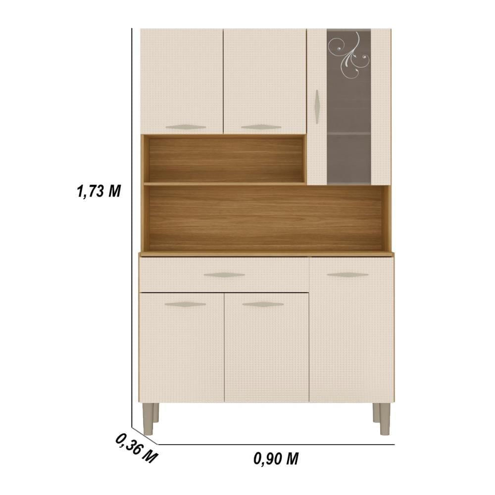 Miniatura Armário De Cozinha Compacta Mdf 6 Portas Golden Plus Freijó Soft