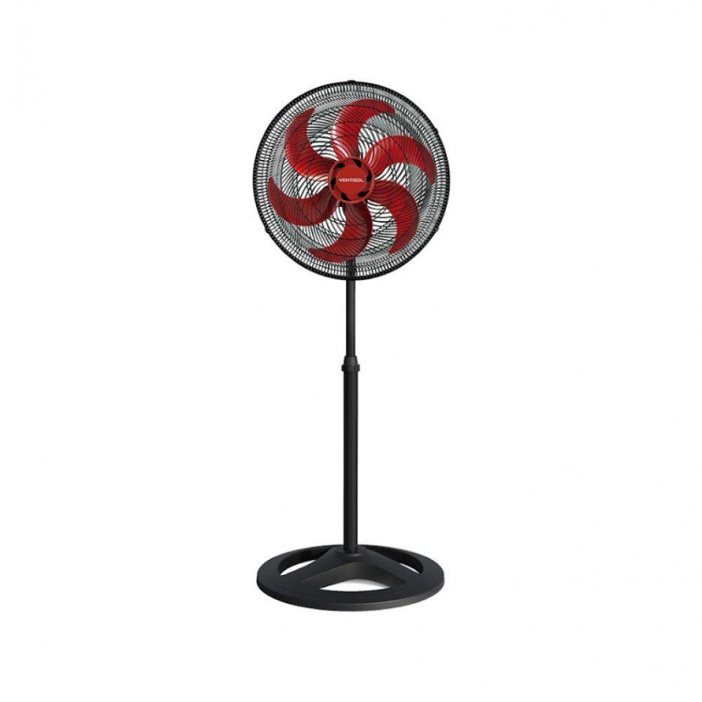 Miniatura Ventilador De Coluna Ventisol Oscilante Turbo 6 Pás 50cm Vermelho 110v