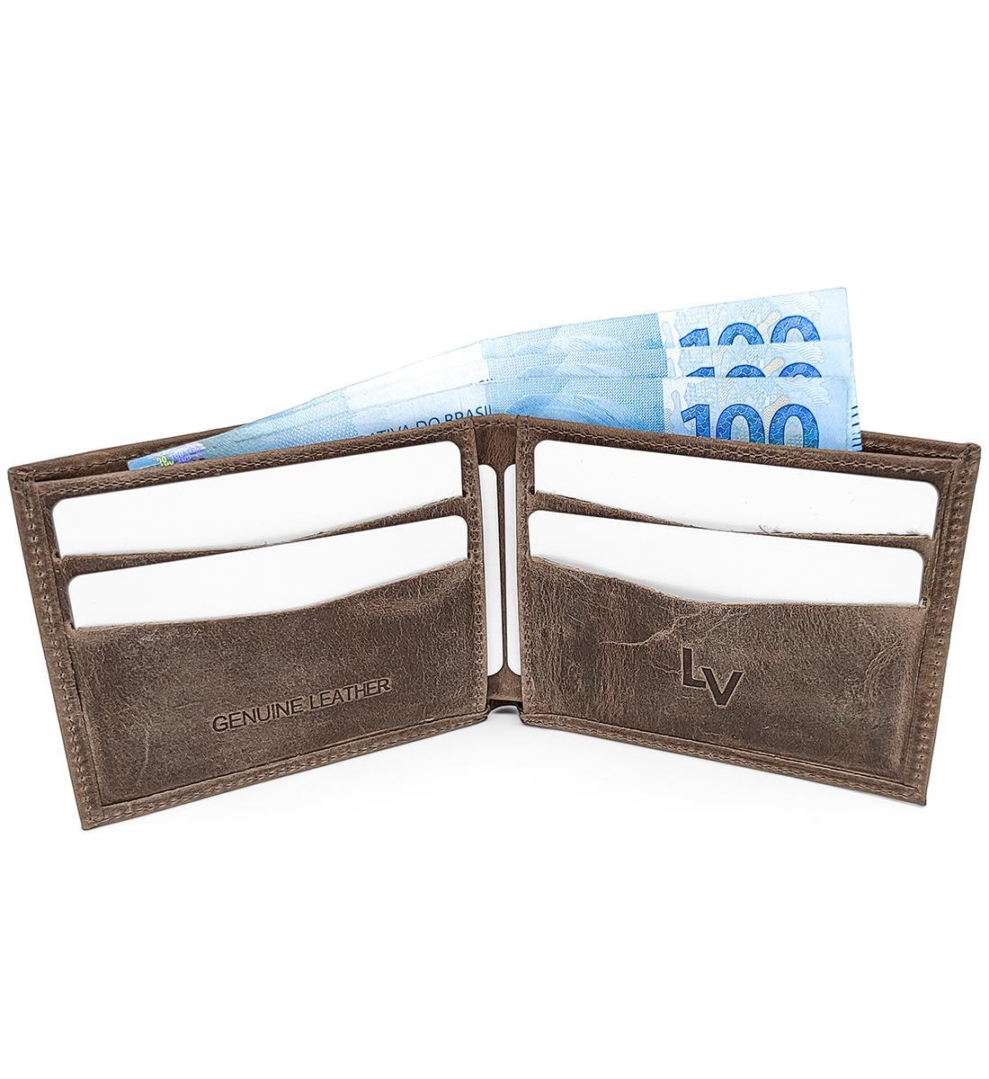 Carteira Slim Masculina De Couro Le Voyage Cnh Cartões Notas