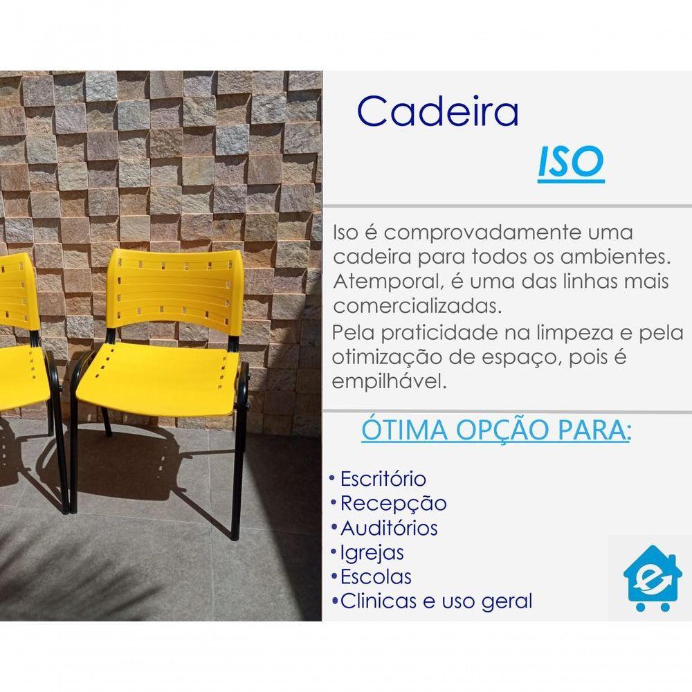 Miniatura Cadeira Iso para Escola Escritório Comércio Amarela Base Preta