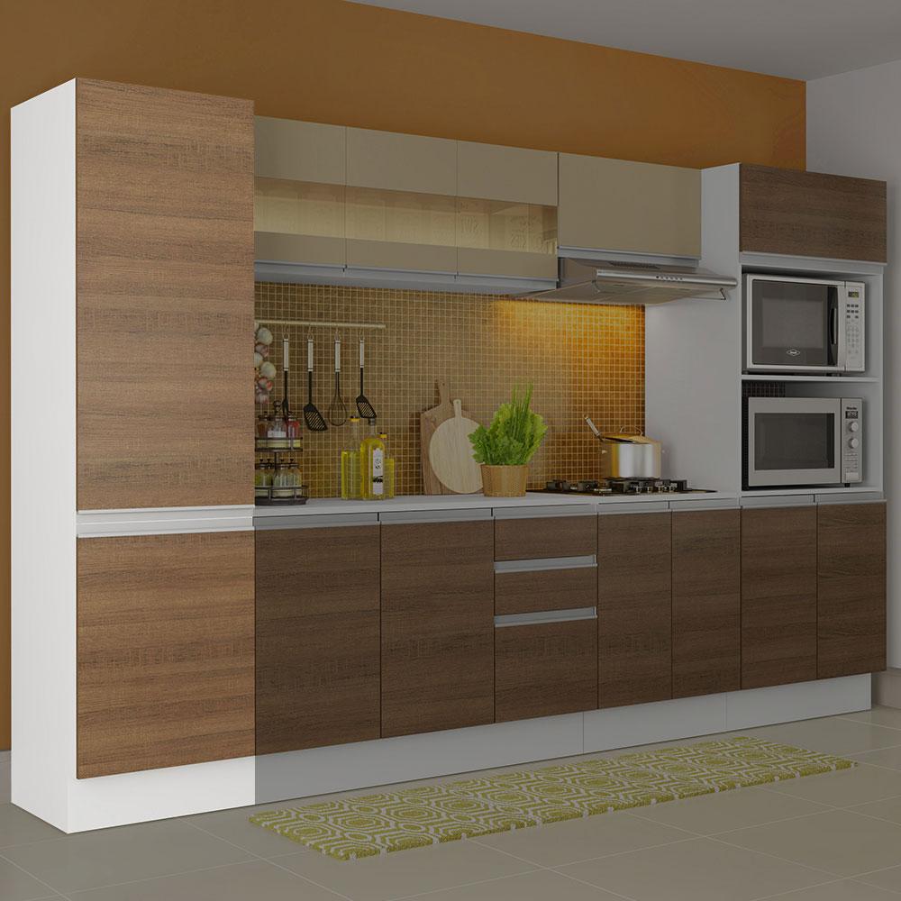Miniatura Paneleiro Armário de Cozinha 100% MDF 2 Portas Branco/Rustic Smart Madesa Branco