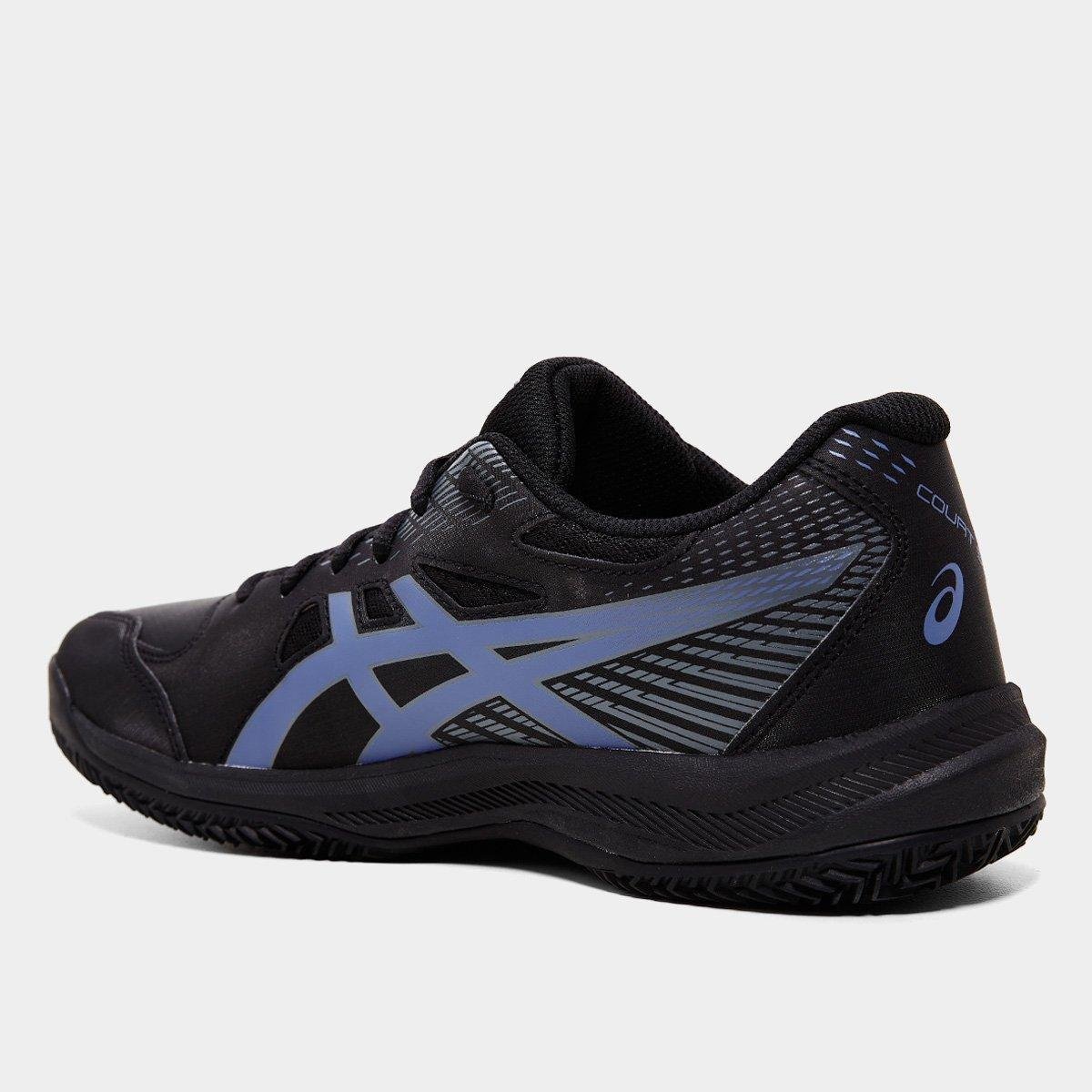 Miniatura Tênis Asics Court Slide 4 Saibro Masculino Preto+Azul - 39