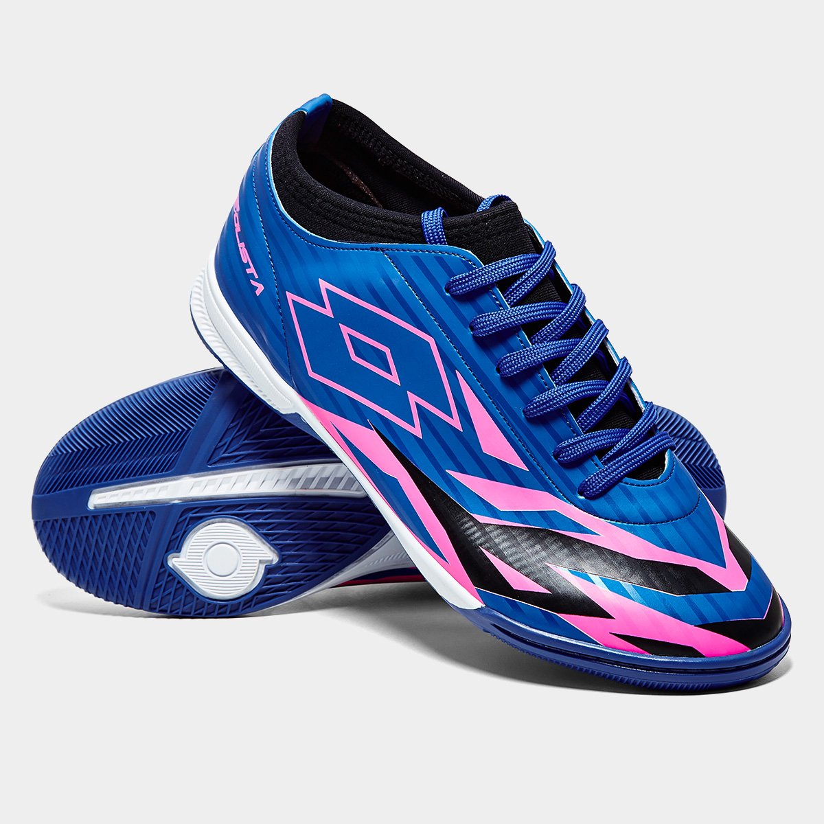 Miniatura Chuteira Futsal Lotto Solista Unissex Rosa+Azul - 41