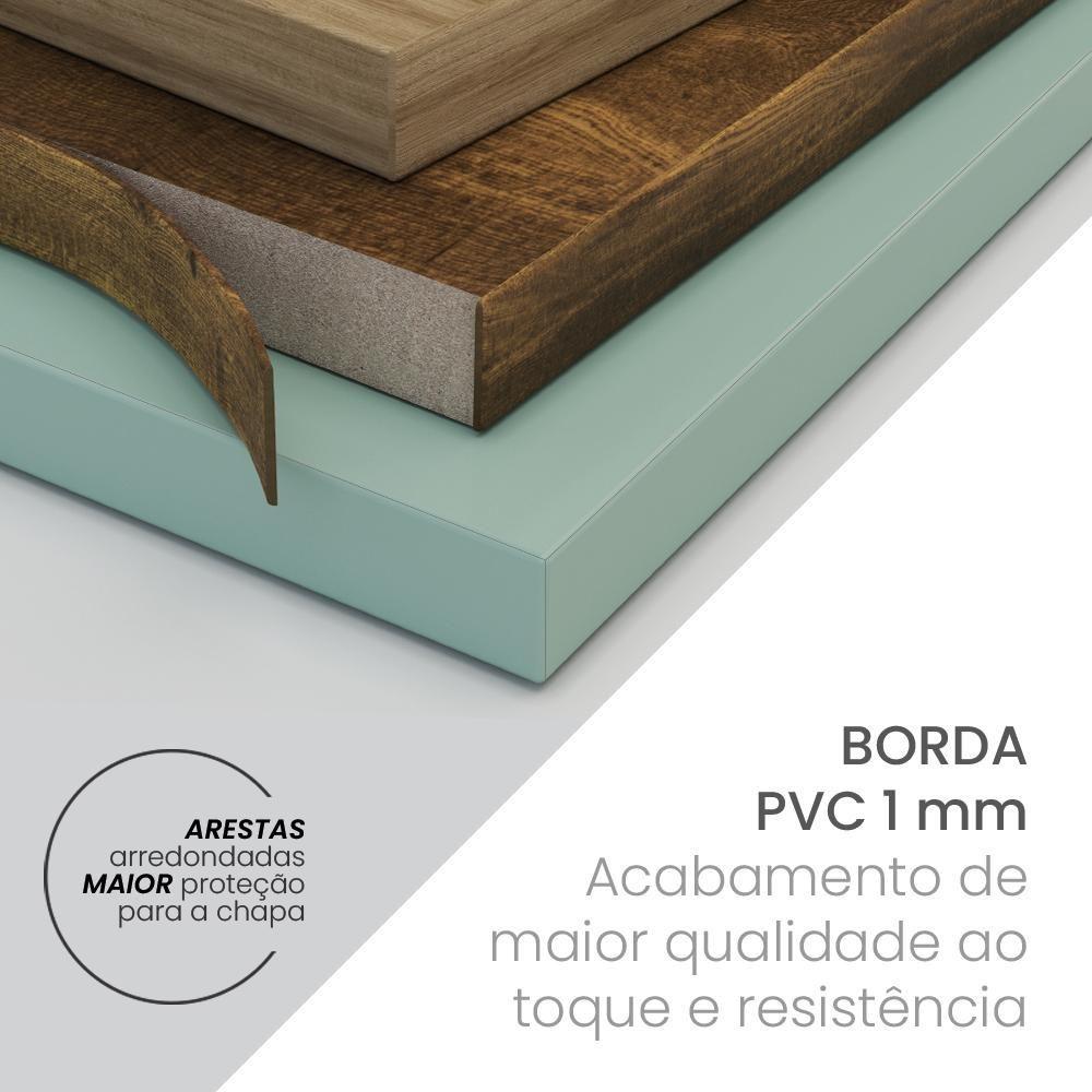 Armário Aéreo Canto Cozinha 1 Porta De Vidro Reflecta Menu Fettuccine Kitchen Branco/Cinza