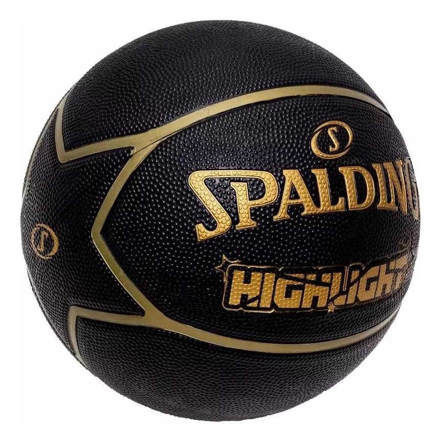 Bola De Basquete Spalding Highlight Star Black Gold Oficial