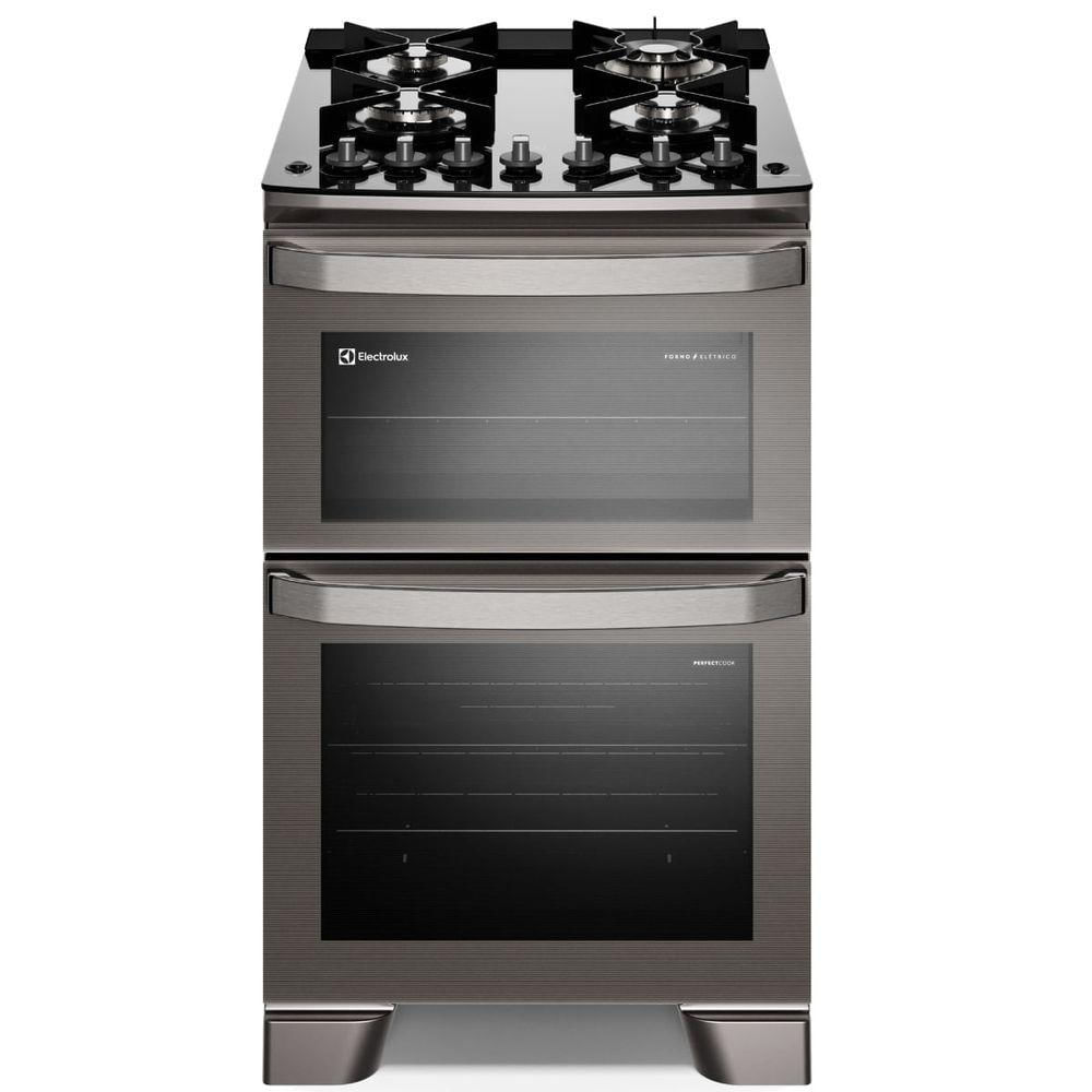 Miniatura Fogão Electrolux FE4DC com Forno Duplo PerfectCook360 4 Queimadores Cinza 110V