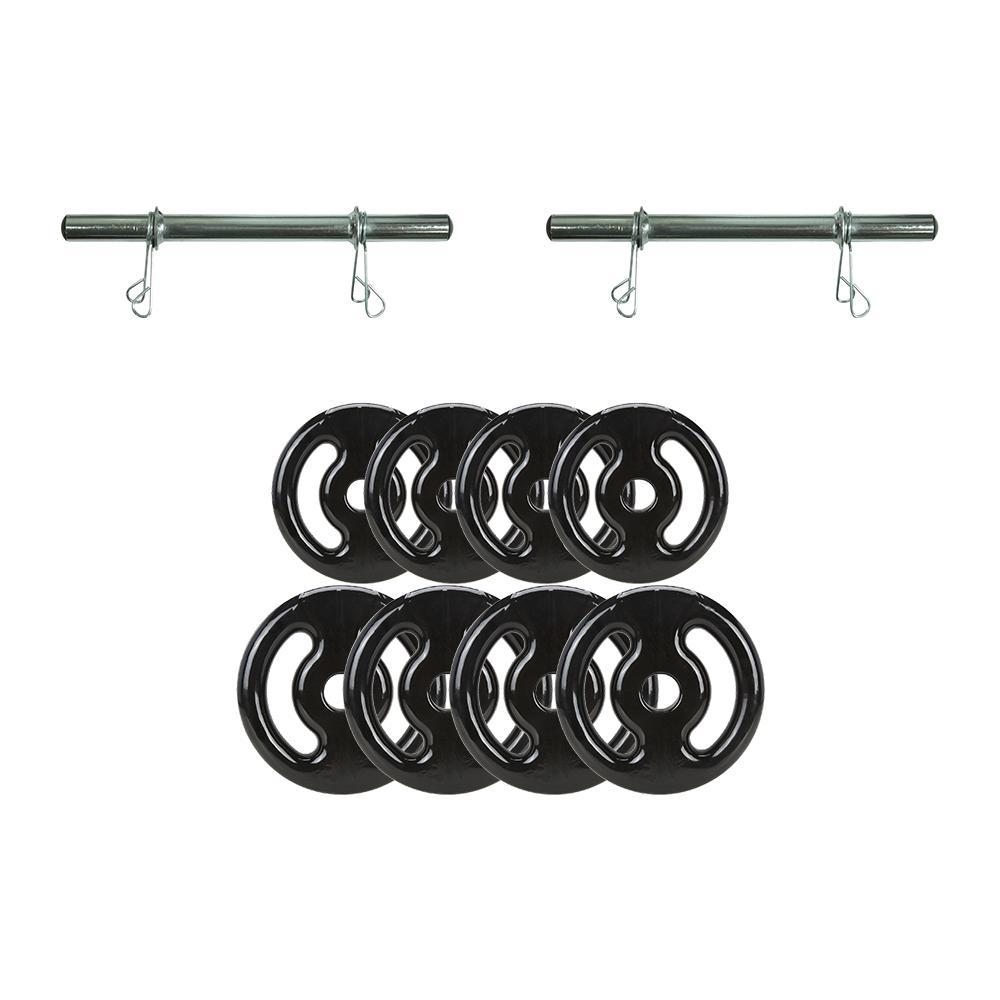 Miniatura Kit Anilha Emborrachada 20Kg Academia Treino Musculação