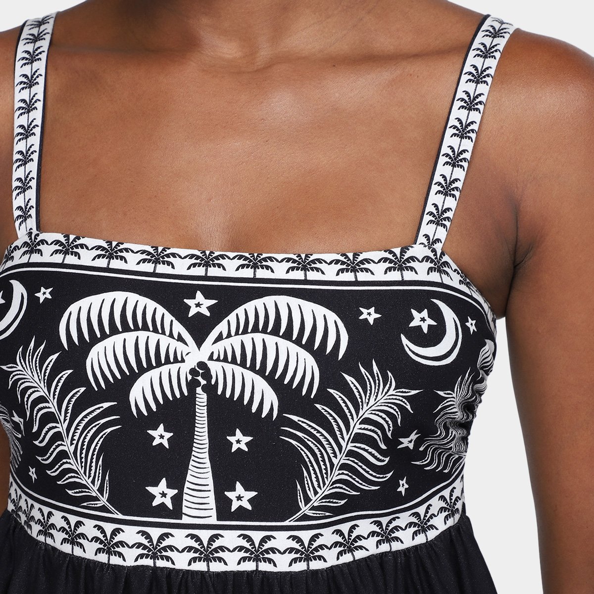Miniatura Vestido Farm Cropped Coqueiral Feminino Preto - G