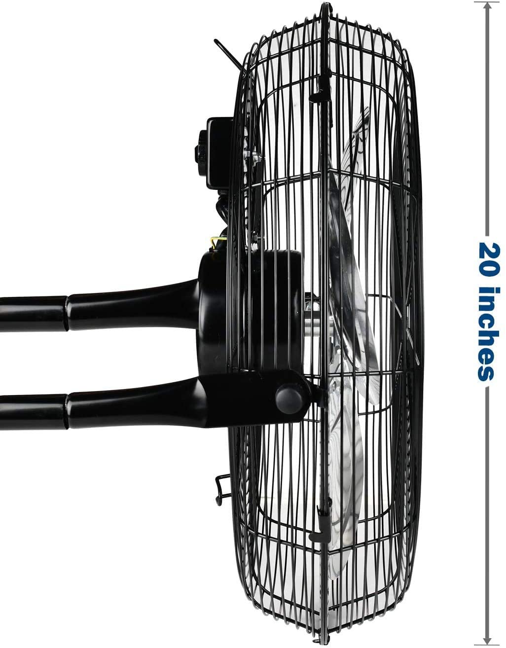 Miniatura Ventilador HealSmart Industrial 51cm Oscilantes 125W 3 Velocidades 4650 CFM Preto 110V