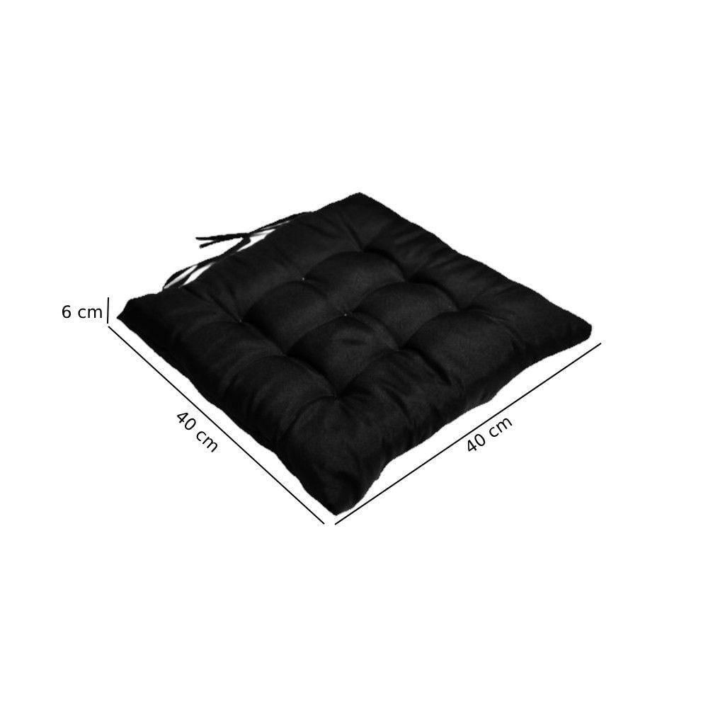 Miniatura Assentos De Cadeira Futon 40x40 Em Sued Liso - Shop Preto
