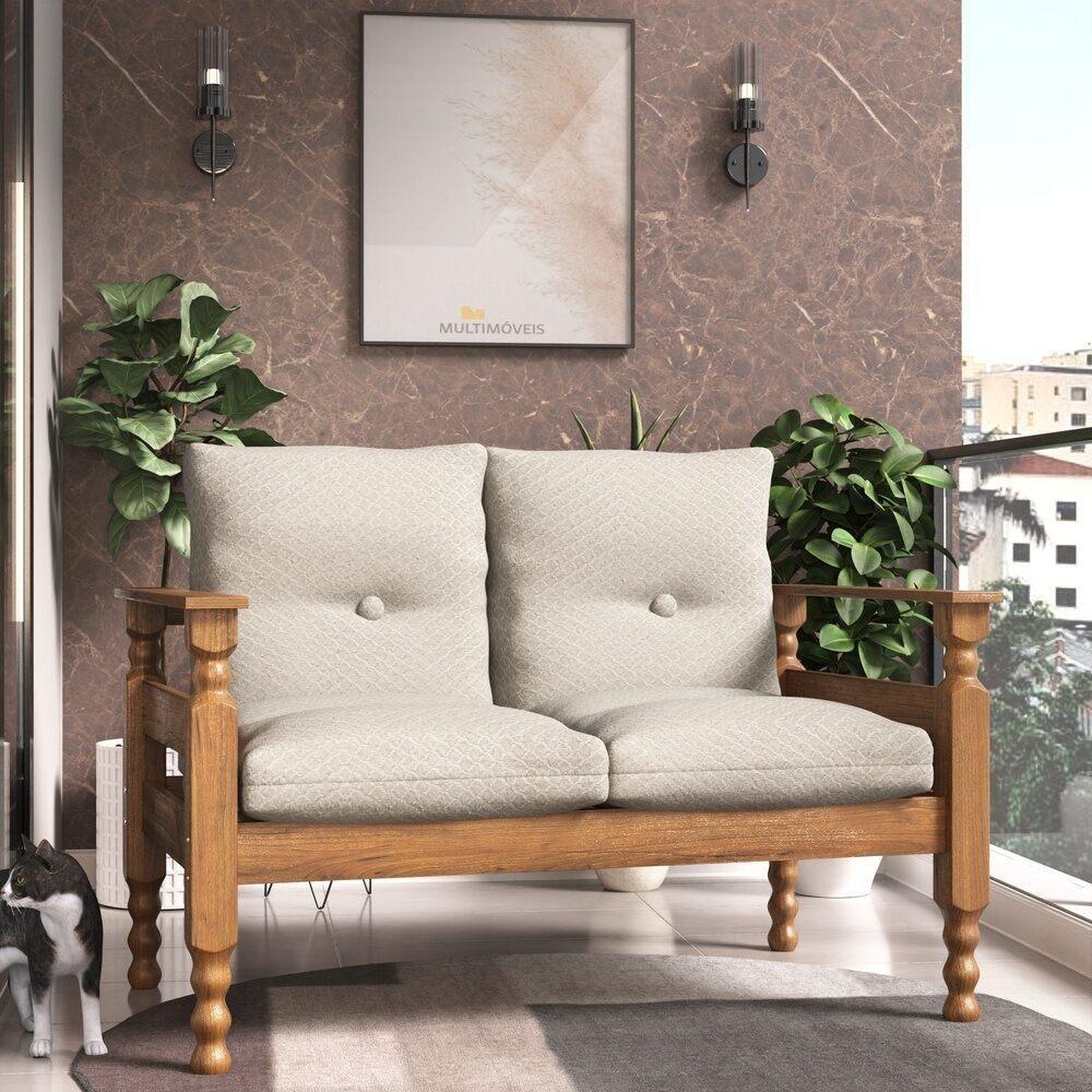 Miniatura Namoradeira 2 Lugares Liz Cr7002.T68 Imbuia/Floral