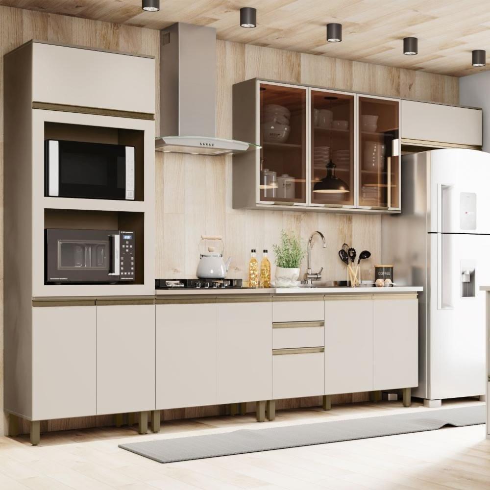 Miniatura Cozinha Completa 5 Peças para Forno e Cooktop 12 Portas Aurora Espresso Móveis Duna/Cristal