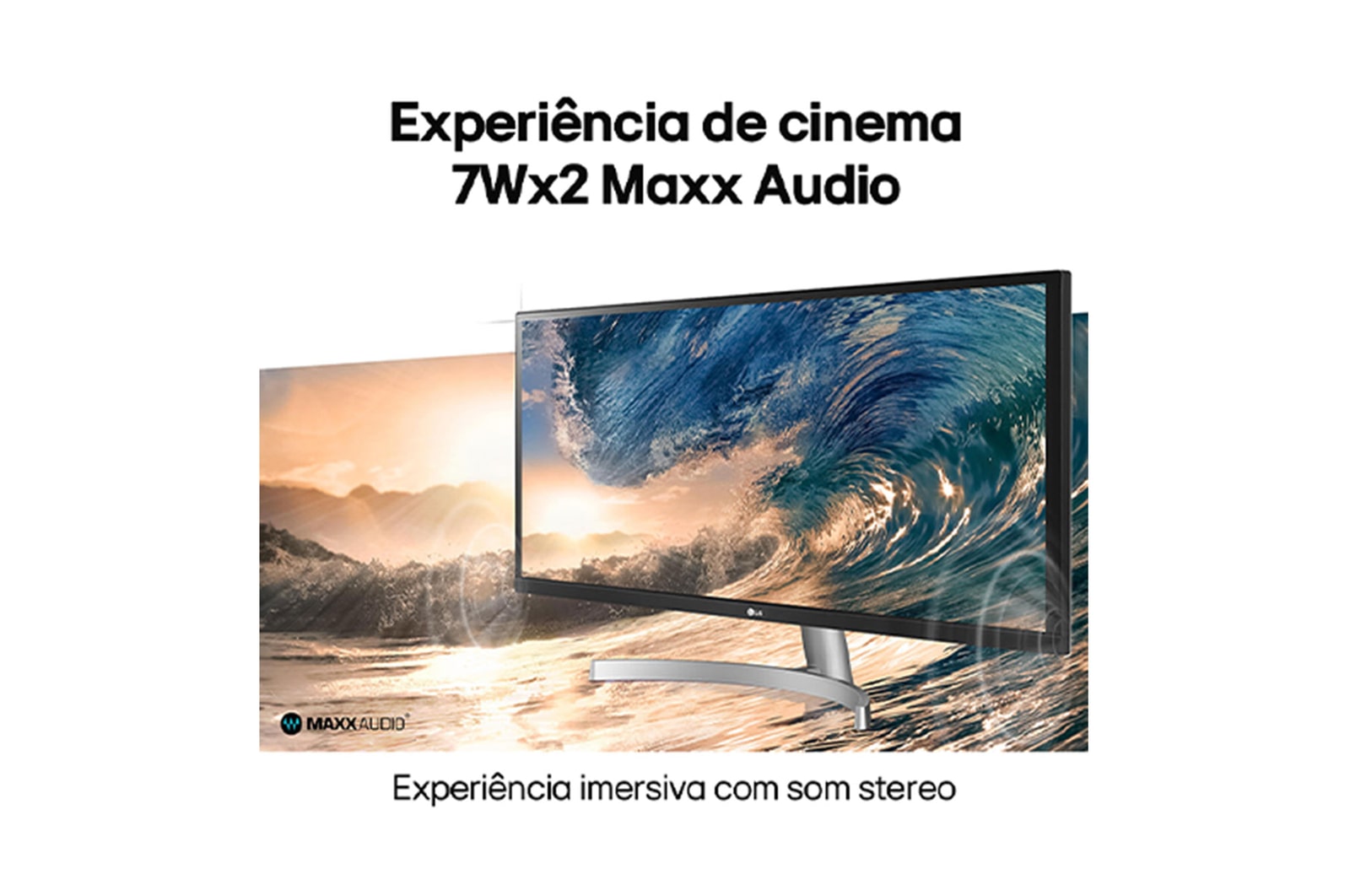 Monitor LG UltraWide™️ 29WQ600B-W Tela IPS de 29", 21:9, USB-C, 7Wx2 MaxxAudio®, 1ms (MBR), 100Hz, AMD FreeSync™, sRGB 99%, HDR10