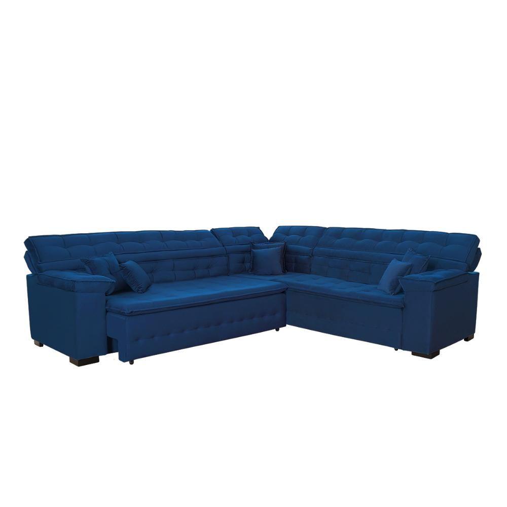 Miniatura Sofá de Canto Magno 2,57x2,37m Azul