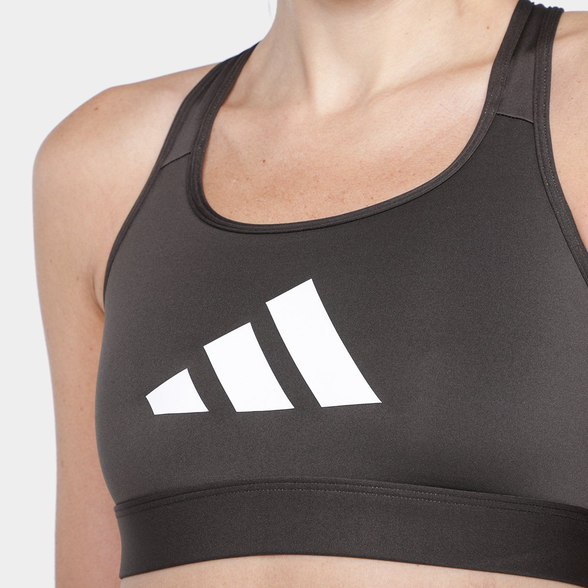 Miniatura Top Adidas Power React Feminino Verde escuro+Branco - G