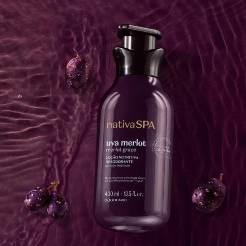 Miniatura Loção Hidratante Nativa Spa O Boticário Uva Merlot 400Ml