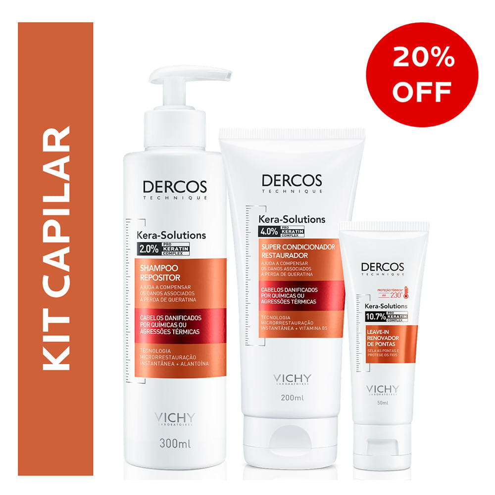 Miniatura Vichy Dercos Kera Solutions Kit - Shampoo + Condicionador + Leave In Kit