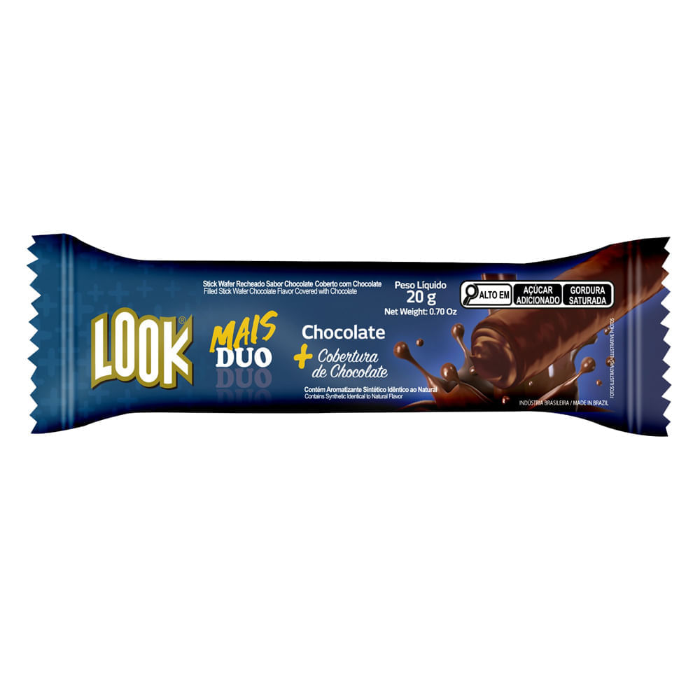 Chocolate Look Mais Duo Chocolate com Cobertura de Chocolate 20g
