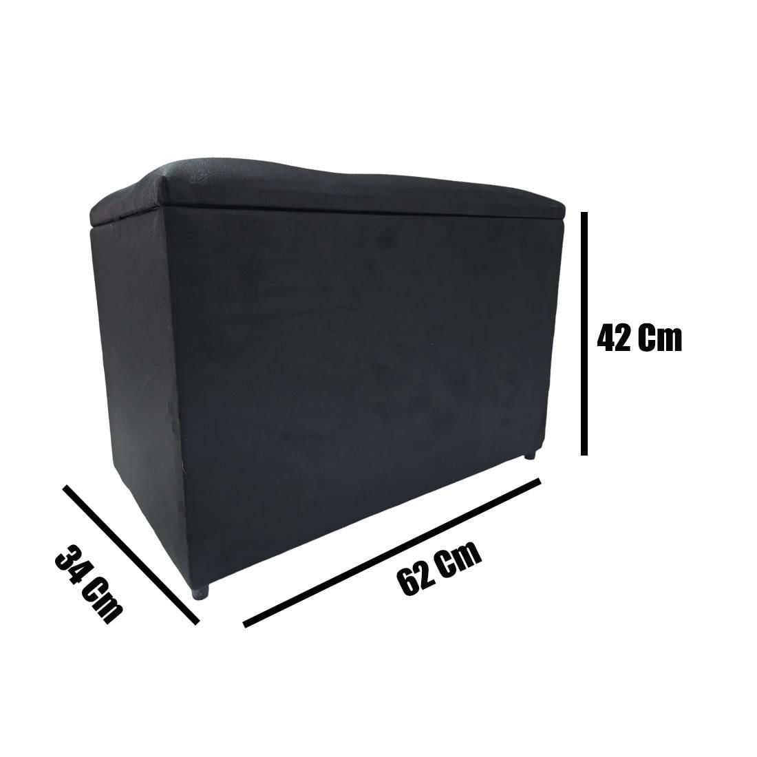 Puff Baú Banqueta Retangular Organizar E Decorar Suede 60Cm