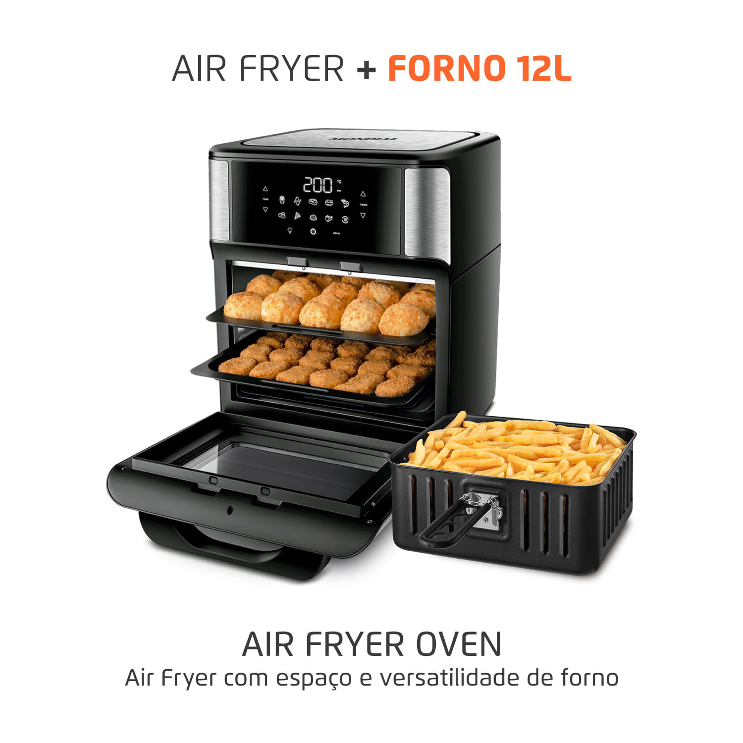 Miniatura Fritadeira Elétrica Forno Oven 12L Mondial AFO-12L-BI 127V