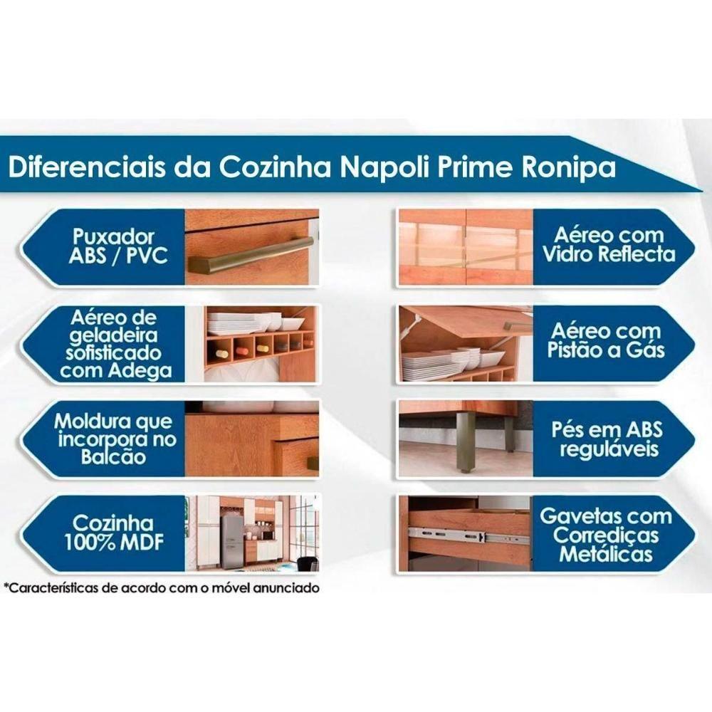 Módulo Cozinha Ronipa Nápoli Prime Paneleiro C/ 2 Portas Castanho/branco