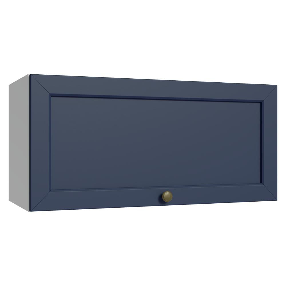 Miniatura Armário Aéreo 70 cm 1 Porta Basculante Branco/Azul Vik Madesa Branco/Azul