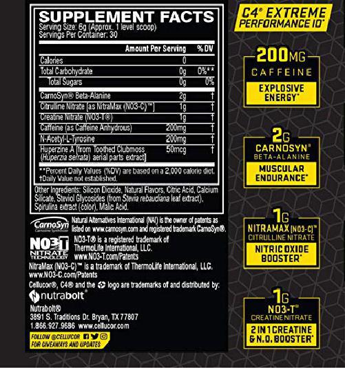 Miniatura C4 Extreme Cellucor 30 Doses Sabor Cherry 192G