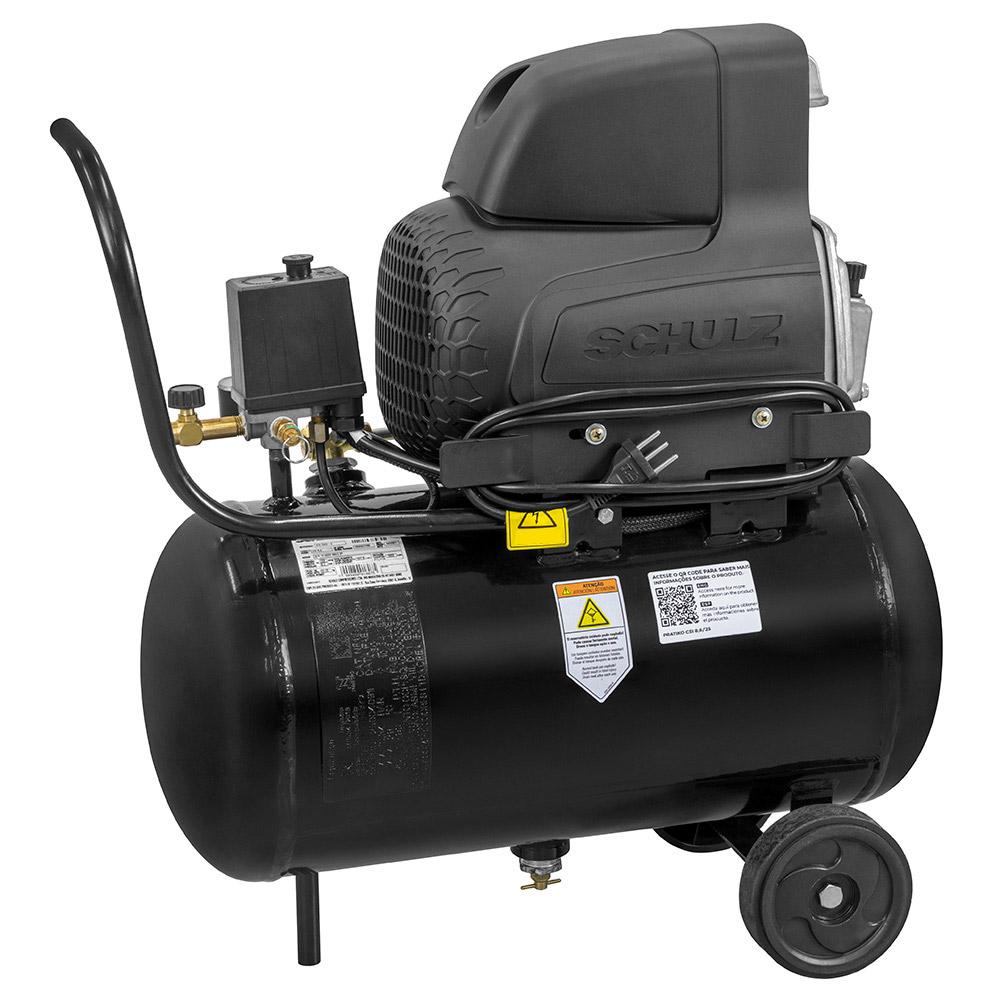 Miniatura Compressor de Ar de Pistão 2,0 HP 25 Litros 8,6 Pés Pratiko CSI 8,6|25 SCHULZ 110V