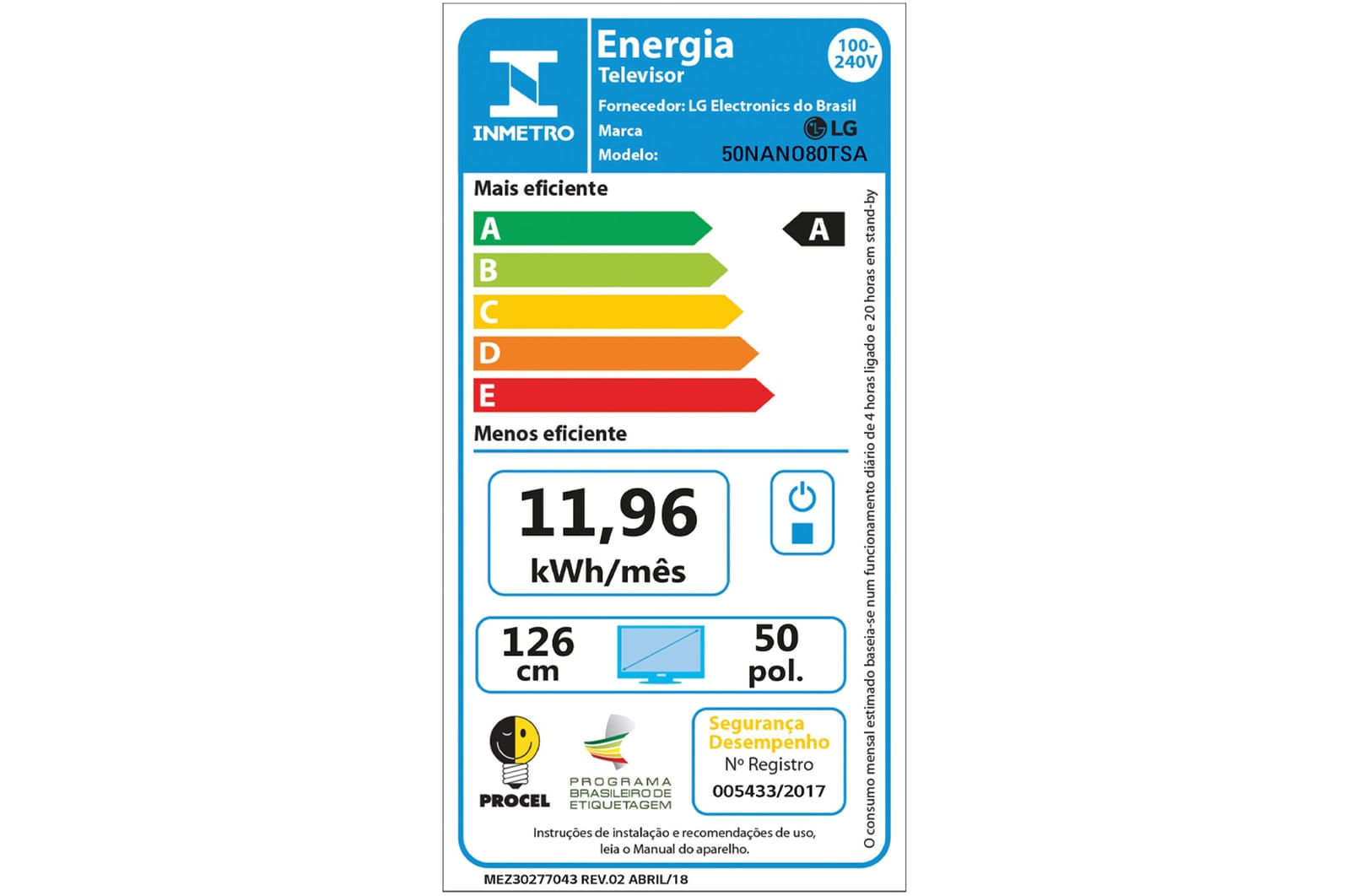 Smart TV LG NanoCell NANO80 4K de 50 polegadas 50NANO80