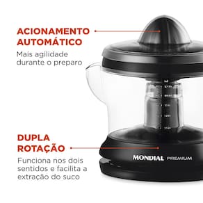 Miniatura Espremedor de Frutas Mondial Premium E-02 - Preto 110V