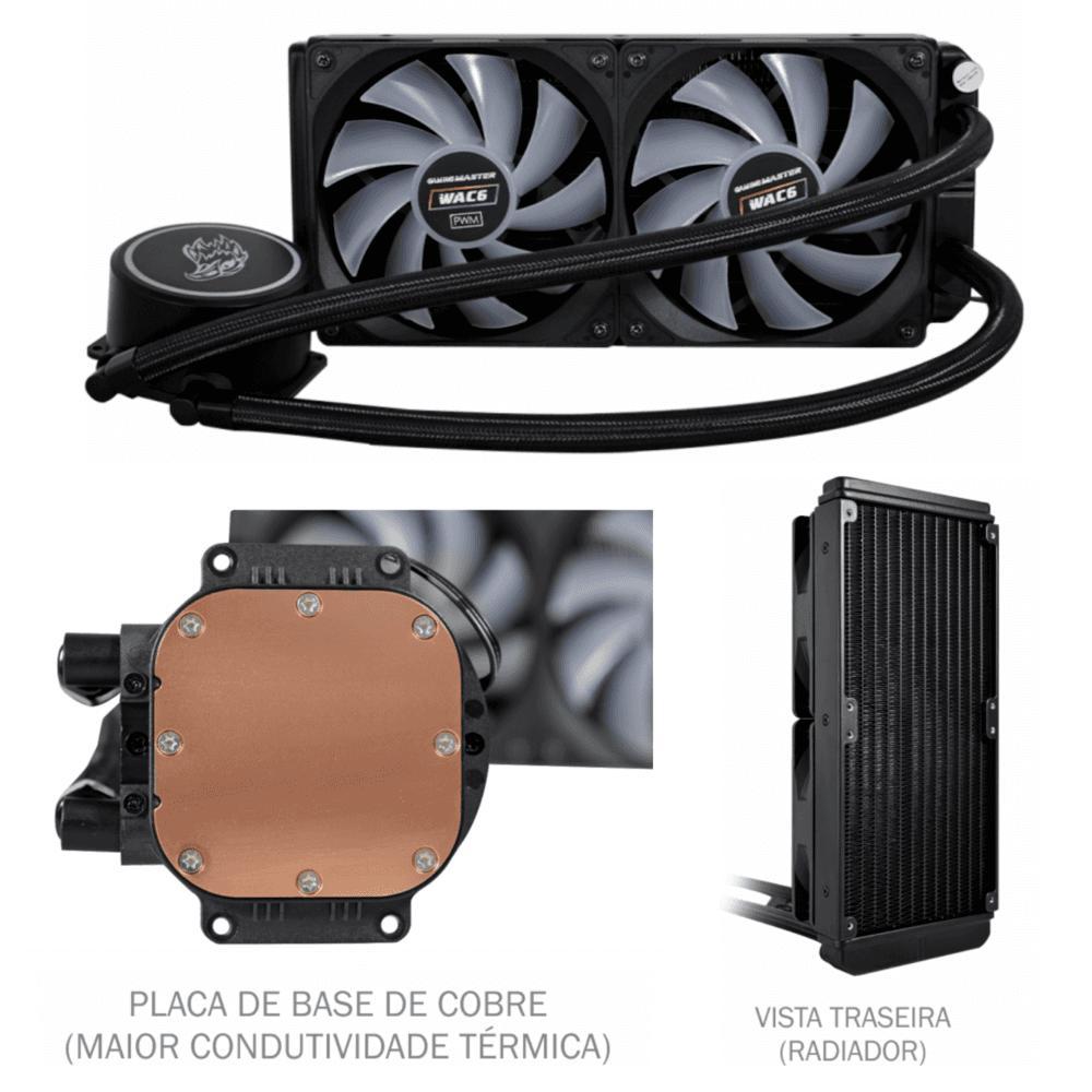 Miniatura Water Cooler K-Mex Wac6 240Mm Intel Amd Led Multicolor Preto