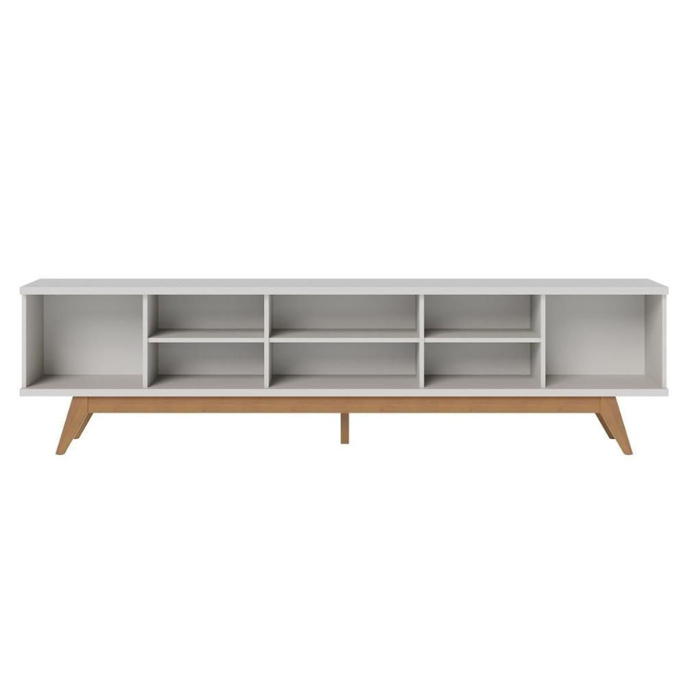 Miniatura Rack Bancada Com 4 Portas Ripadas Fortaleza - Off White Matte Off White Matte