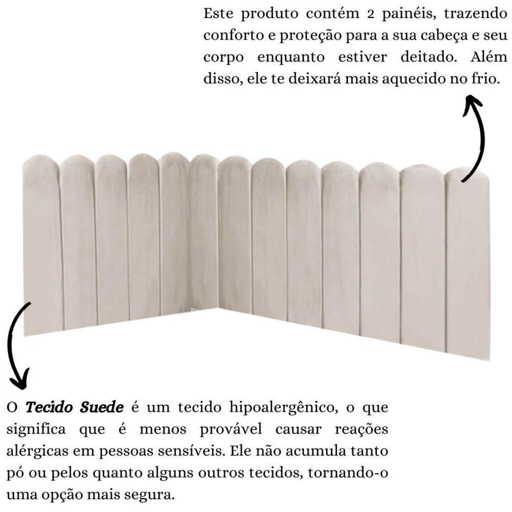 Cabeceira Painel Cama Queen Box Nuvem Suede Sandy 160 Cm Cor:bege