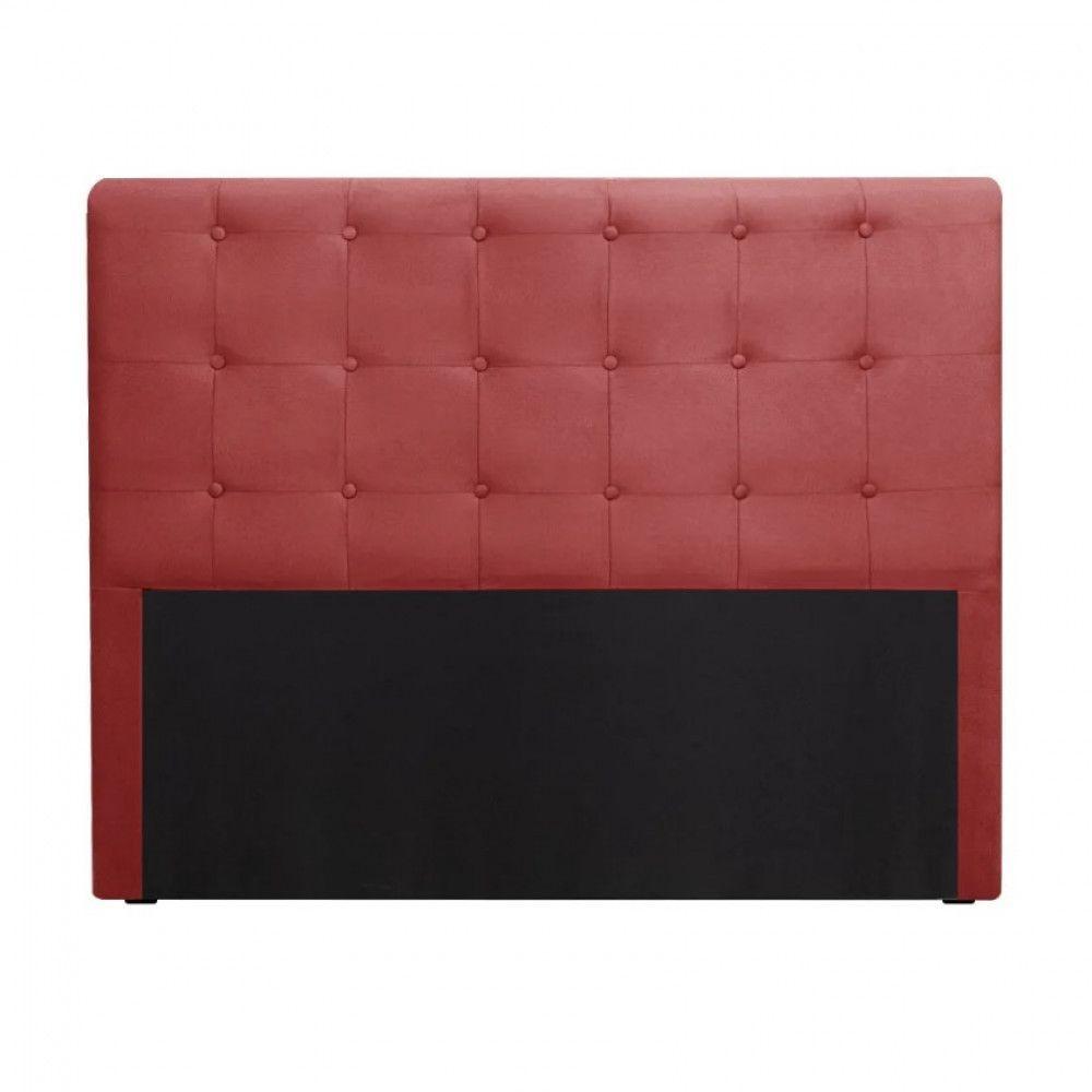 Miniatura Cabeceira Cama Box Quarto King Size Paola 195 Cm Veludo Speciale Home Vermelho