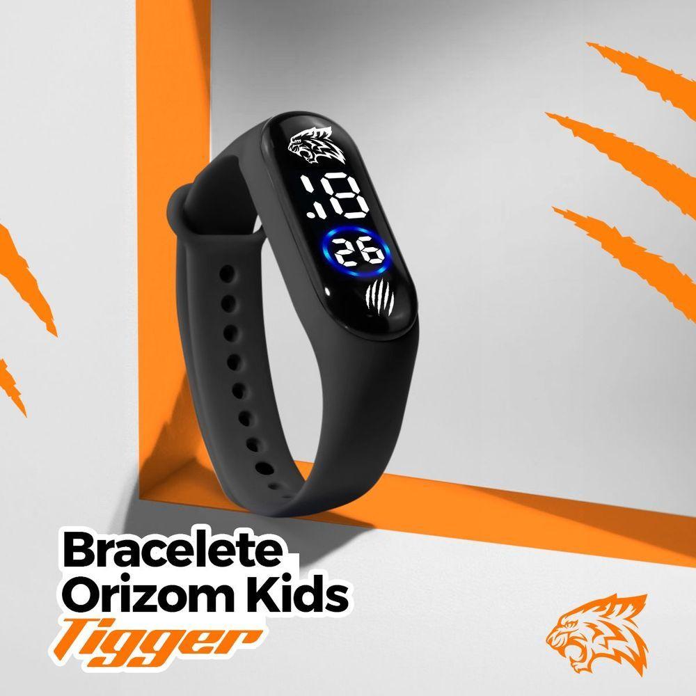 Relogio Infantil Digital + Oculos Sol Prova Dagua Presente Criança Original Laranja Anti-stress